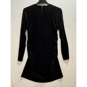 SCOOP‎ Mini Dress XL Black Velvet Sheath Long Sleeve Ruched  Whimsigoth Party